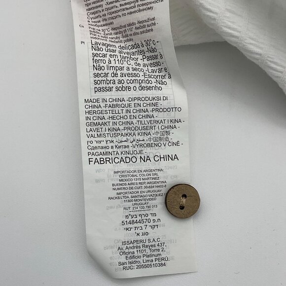 RIPCURL Ladies Venice Off-the-Shoulder White Smocked Texture Crop Top Small - Picture 8 of 10